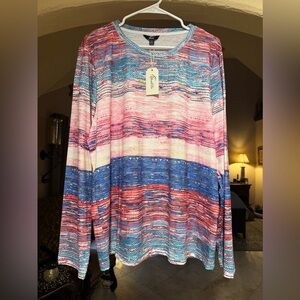 Shall We Colorful Striped Long Sleeve Top